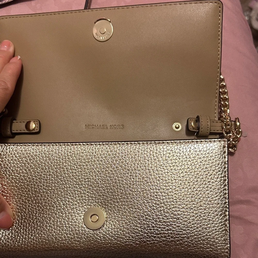 Michael By Michael Kors Stylish Gold Crossbody Bag